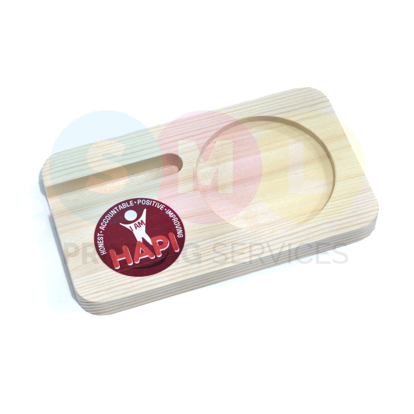 Wooden Coaster Phone Stand