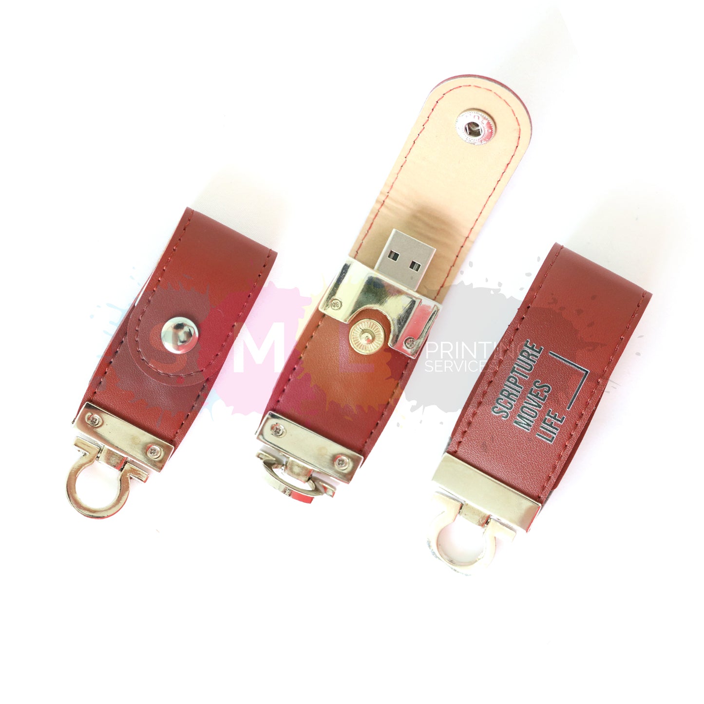 USB Flash Drive Button Leather